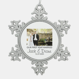 First year Married Ornament - Married Photo Orname
