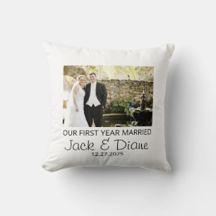 First year Married pillow - Married Photo custom