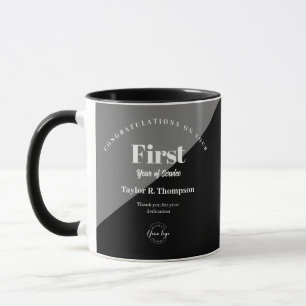 First year of service personalised business gift mug