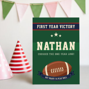 First Year Victory Football 1st Birthday Party Invitation