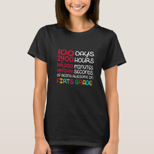 Firts Grade Countdown Happy 100 Days Of School Tea T-Shirt