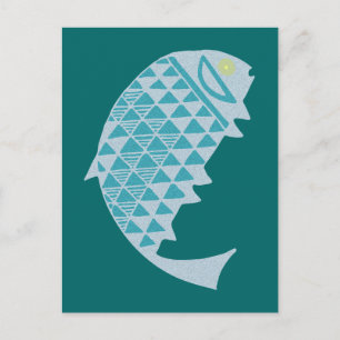 Fisch Indianer fish Native American Postcard