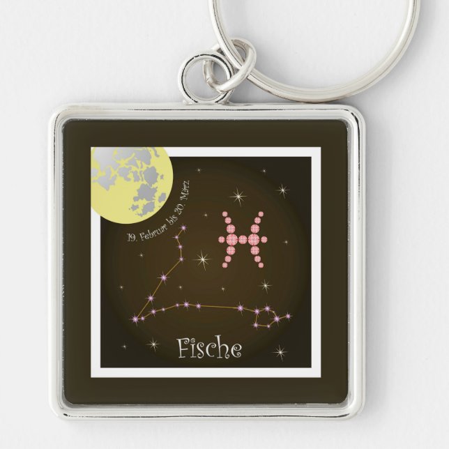 Fische 19. Februar bis 20. März Schlüsselanhänger Key Ring (Front)