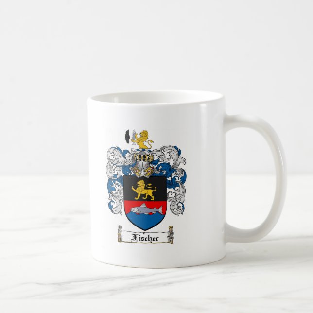 FISCHER FAMILY CREST -  FISCHER COAT OF ARMS COFFEE MUG (Right)