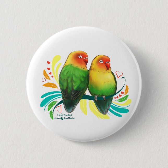 Fischer Lovebirds 6 Cm Round Badge (Front)