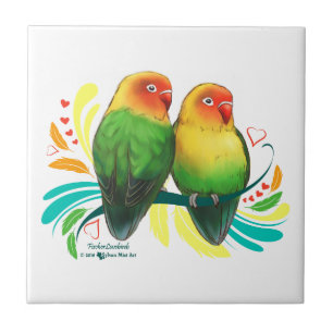 Fischer Lovebirds Ceramic Tile