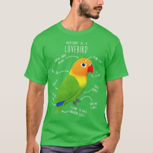 Fischers Lovebird Parrot Anatomy T-Shirt