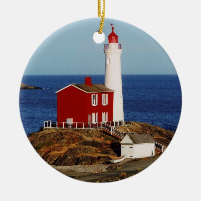 Fisgard Lighthouse Ceramic Ornament (Front)