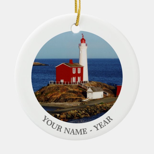 Fisgard Lighthouse Ceramic Tree Decoration (Front)