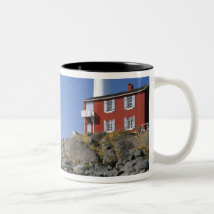 Fisgard Lighthouse in the Fort Rodd Hill Two-Tone Coffee Mug