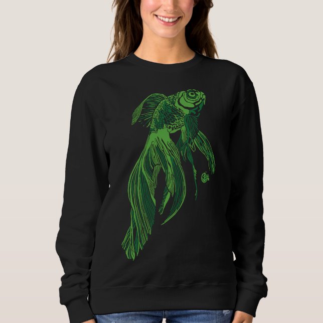 Fish 02 Green Sweatshirt (Front)