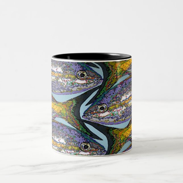 'Fish 4' Two-Tone Coffee Mug (Center)