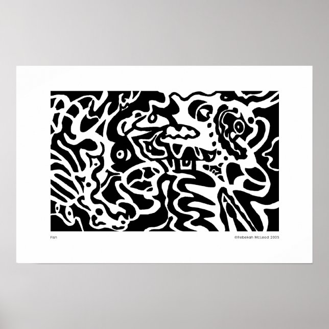 "Fish" Abstract Art Poster (Front)