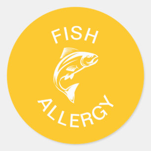 Fish Allergy Alert Classic Round Sticker