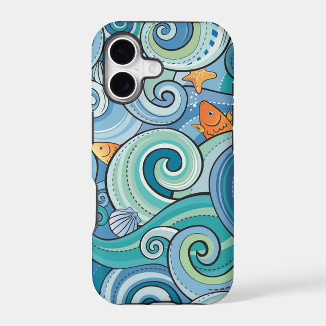 Fish Among The Waves Pattern (Back)