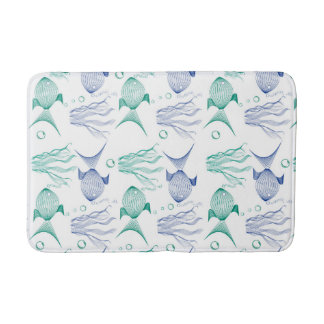 Fish and algae bath mat