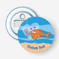 Fish and Bait in Love Bottle Opener