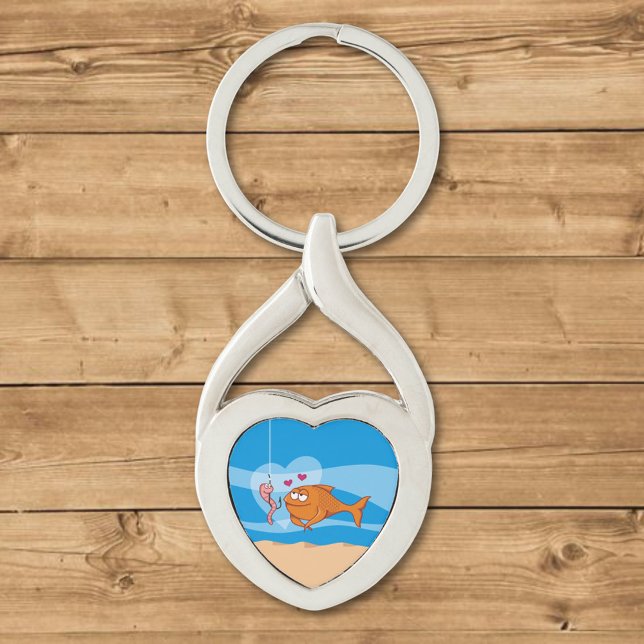 Fish and Bait in Love Key Ring (Creator Uploaded)