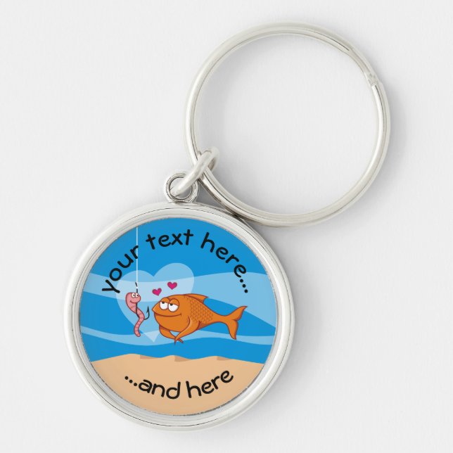 Fish and Bait in Love Key Ring (Front)