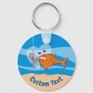 Fish and Bait in Love Keychain