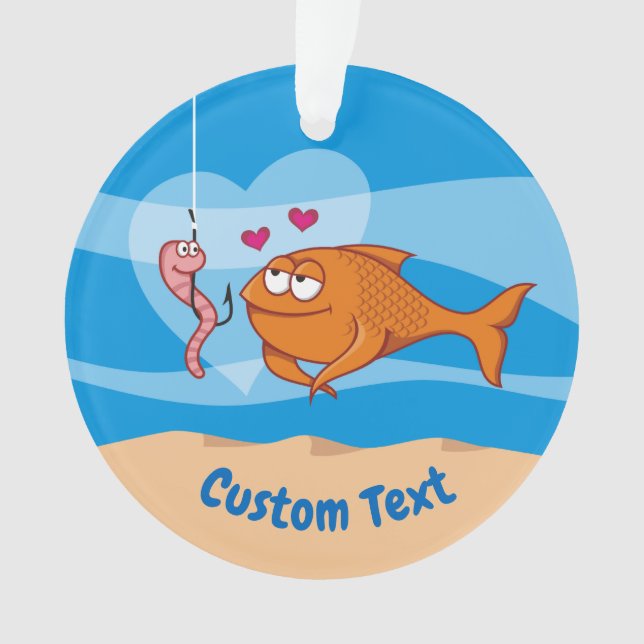 Fish and Bait in Love Ornament (Front)