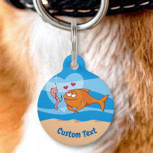 Fish and Bait in Love Pet Name Tag