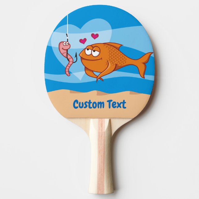 Fish and Bait in Love Ping-Pong Paddle (Front)