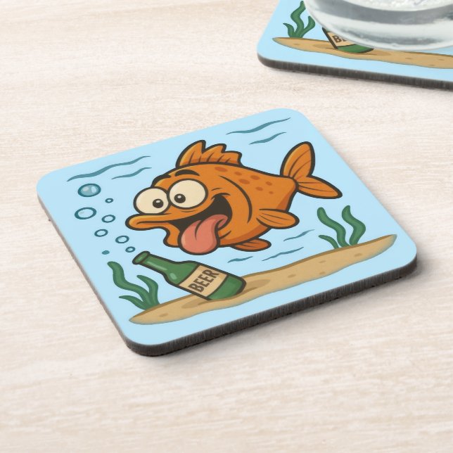 Fish and Beer Coaster (Left Side)