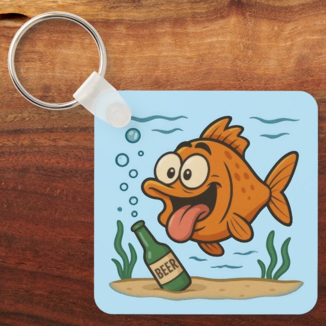 Fish and Beer Key Ring (Front)