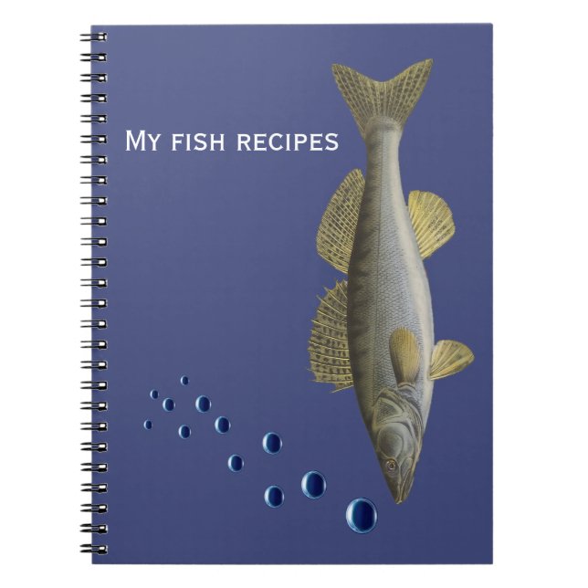 Fish and bubbles for fishermen or chefs notebook (Front)