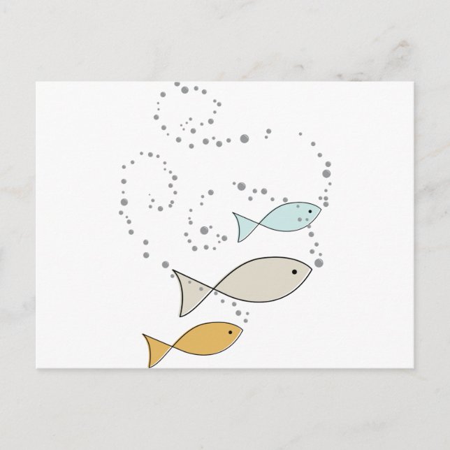 Fish and Bubbles Postcard (Front)