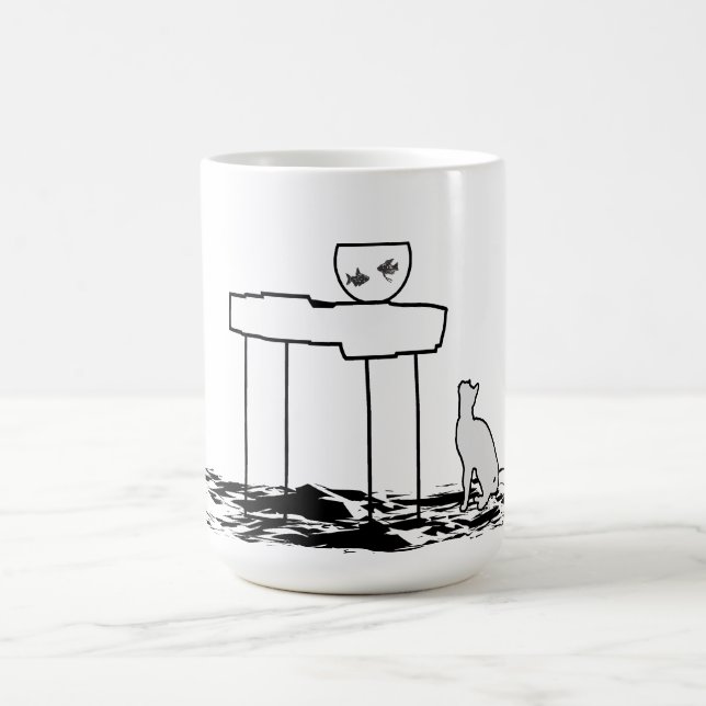 Fish and Cat Coffee Mug (Center)
