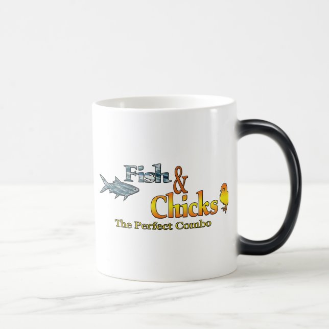 Fish and Chicks Funny Fishing Magic Mug (Right)