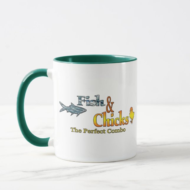 Fish and Chicks Funny Fishing Mug (Left)