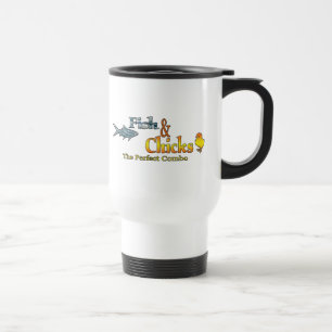 Fish and Chicks Funny Fishing Travel Mug