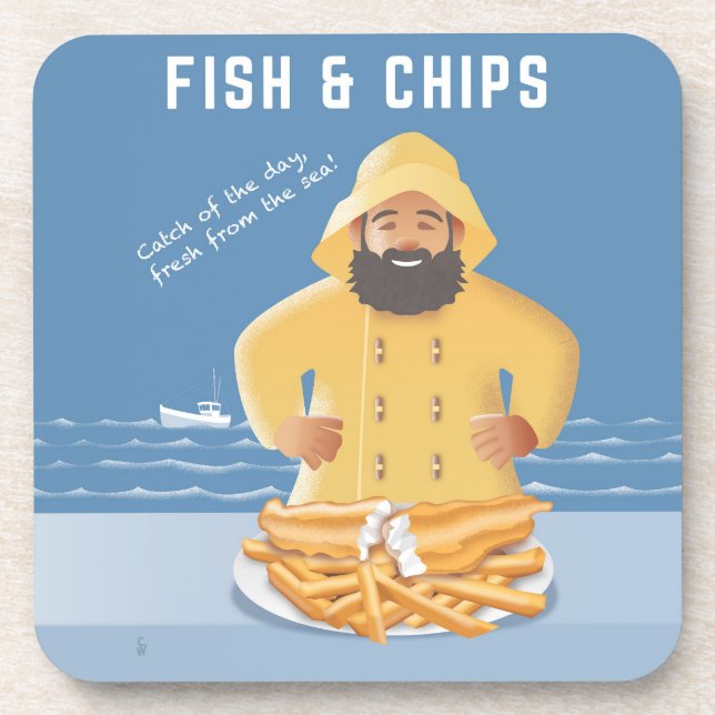 Fish and Chips Coaster (Front)