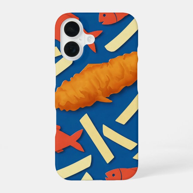 Fish and Chips iPhone 16 Case (Back)