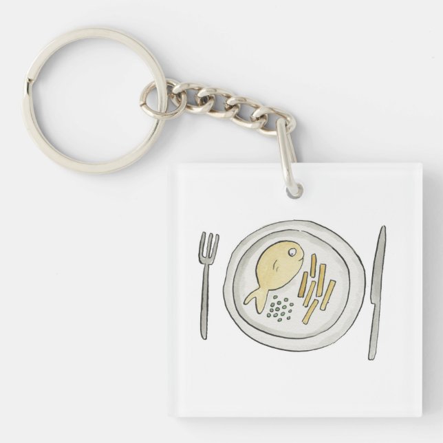 Fish and Chips Key Ring (Front)