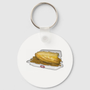 Fish and Chips Key Ring