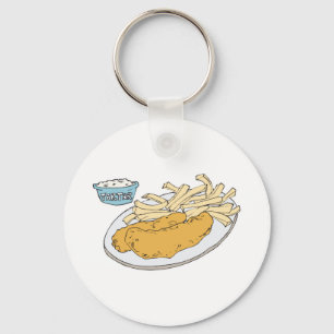 fish and chips key ring
