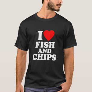 Fish And Chips Love Heart T-Shirt