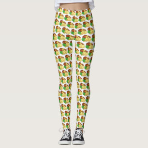 Fish and Chips Peas British Pub Restaurant Food Leggings