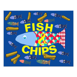 Fish and Chips, Seaside, chippy, Beach house Photo Print
