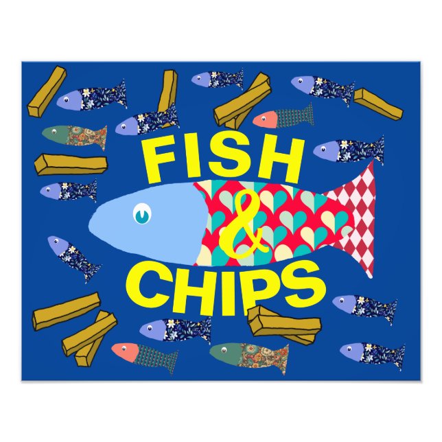 Fish and Chips, Seaside, chippy, Beach house Photo Print (Front)