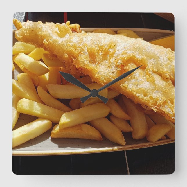 Fish and Chips wall clock (Front)