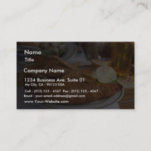 Fish And Chips With A Pint Of Cider Business Card