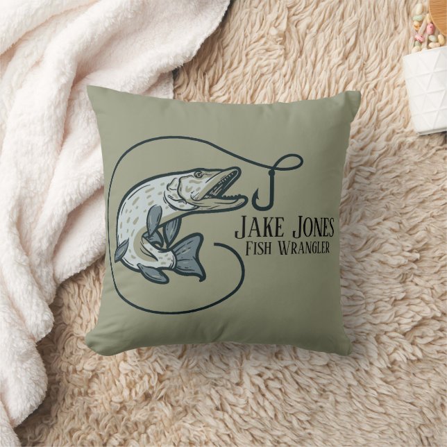 Fish and Hook Personalised Cushion (Blanket)