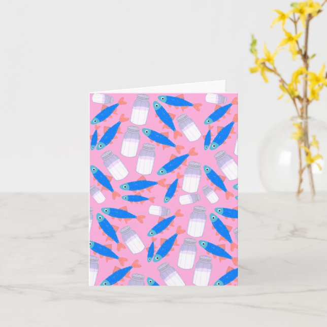 Fish And Salt Card (Yellow Flower)