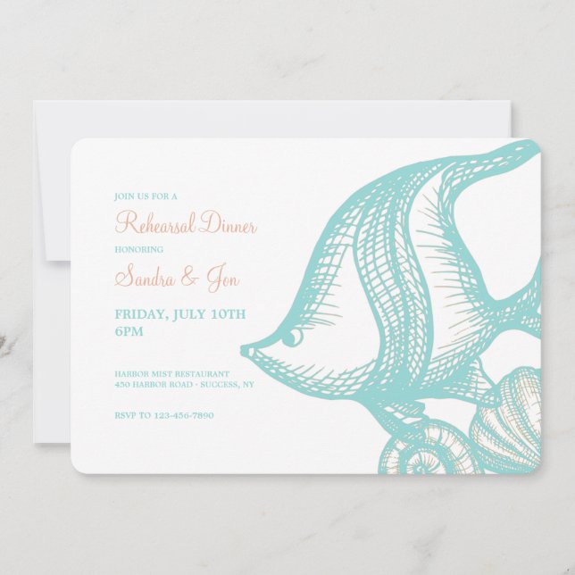 Fish and Seashells Invitation (Front)