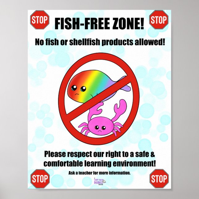 Fish and Shellfish Allergy Poster (Front)